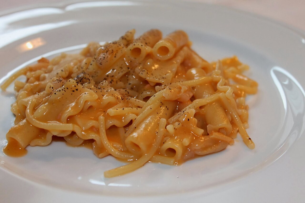 Real bowl of pasta e fagioli alla napoletana