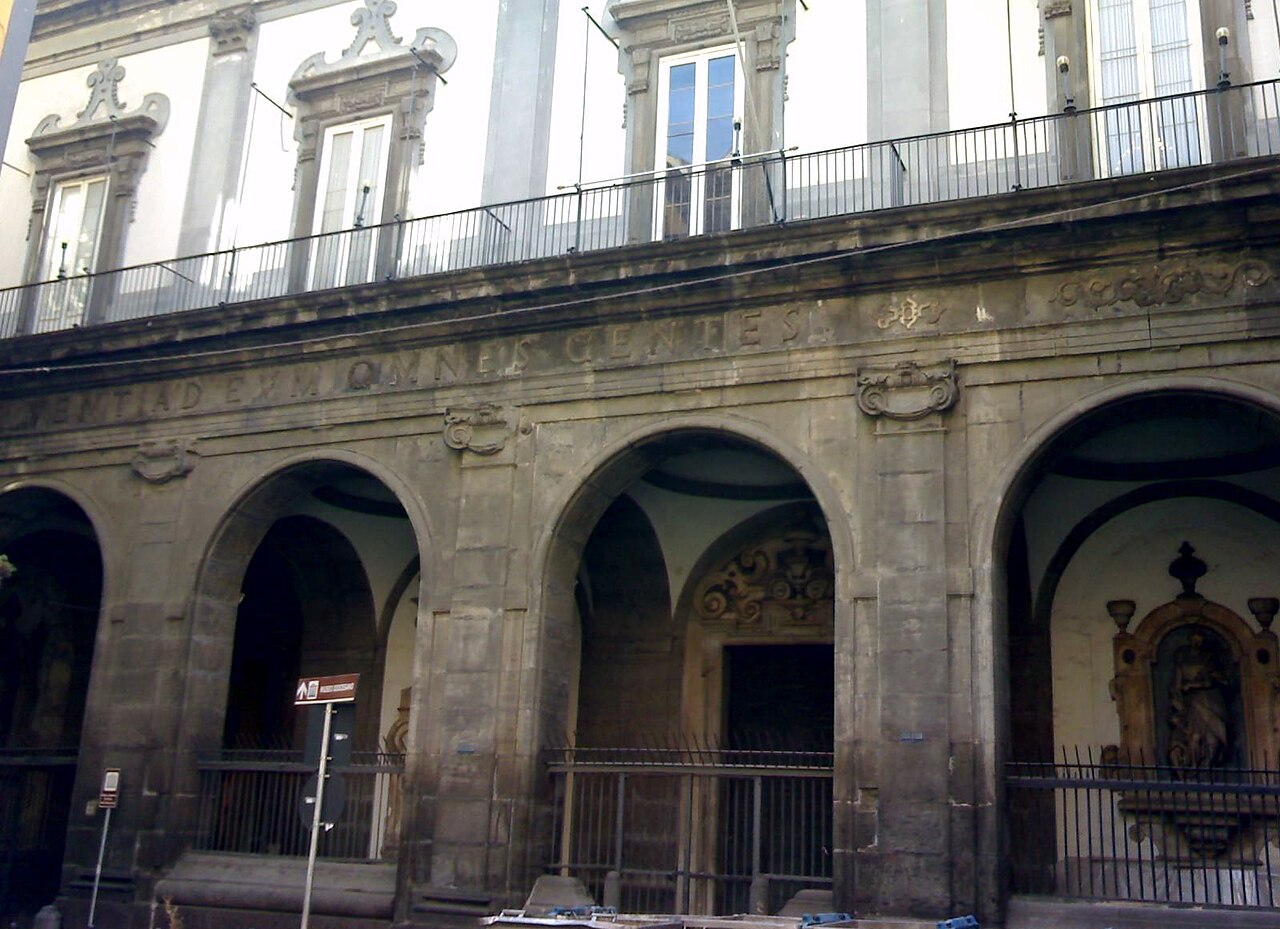 Arcaded facade of Pio Monte della Misericordia in Naples