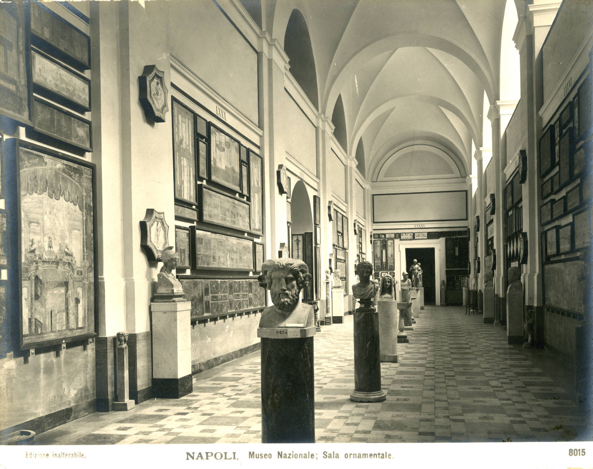 Historic interior of the National Archaeological Museum of Naples