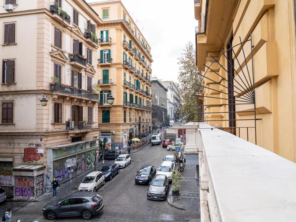 Street view over the historic centre of Naples